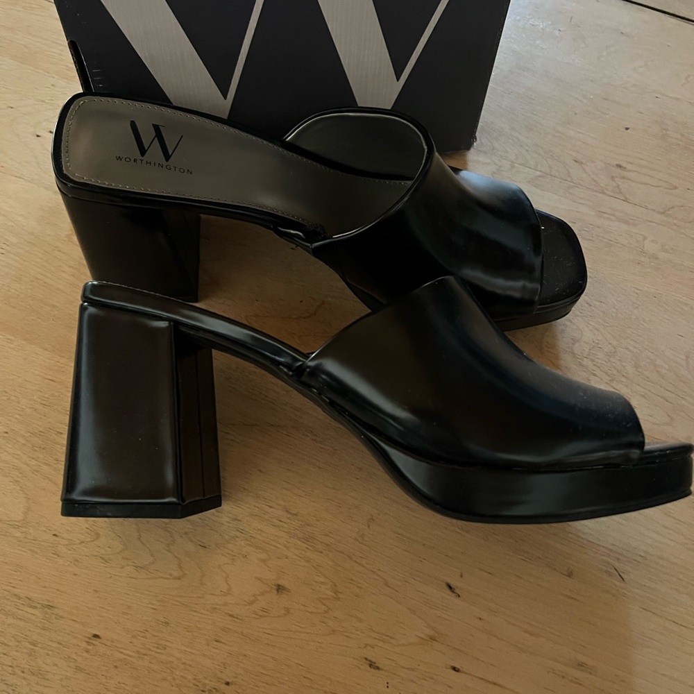 Worthington Black Women's Mules with Block Heel